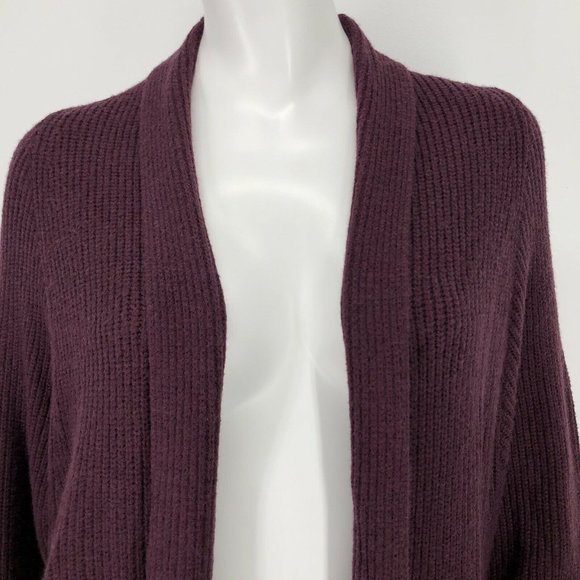 Leith Slouchy Cardigan Sweater Burgundy Open Front - Picture 3 of 8
